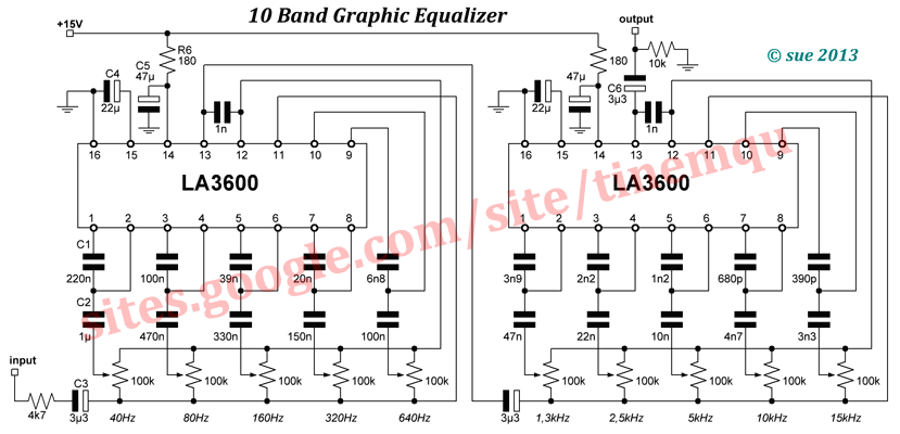 10 Band LA3600 Graphic Equalizer
